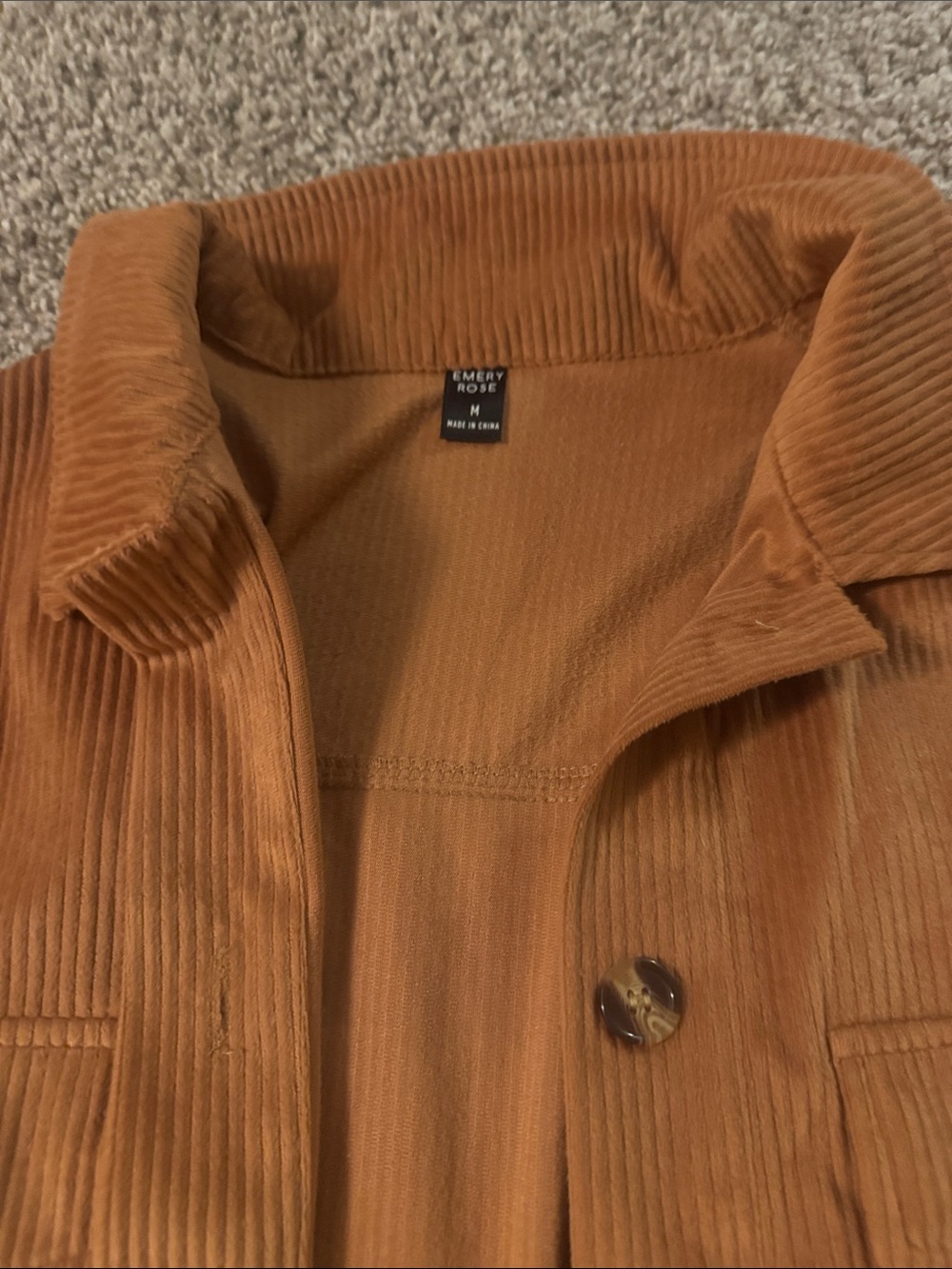 Corduroy Utility Jacket in Rust - Picture 2 of 3